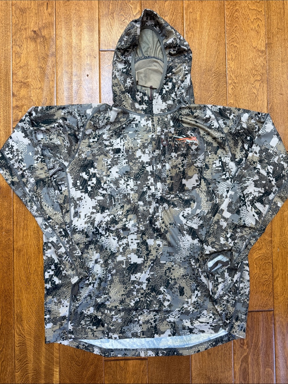 Men's Sitka Core Lightweight Hoodie Camo Long Sleeve Shirt - Gray/Tan XXL